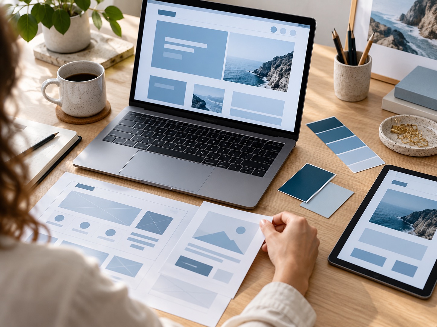 Arbeitsplatz f&uuml;r die Konzeption einer Website
